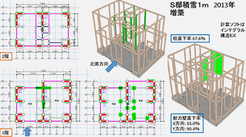 S邸積雪1m 2013年増築